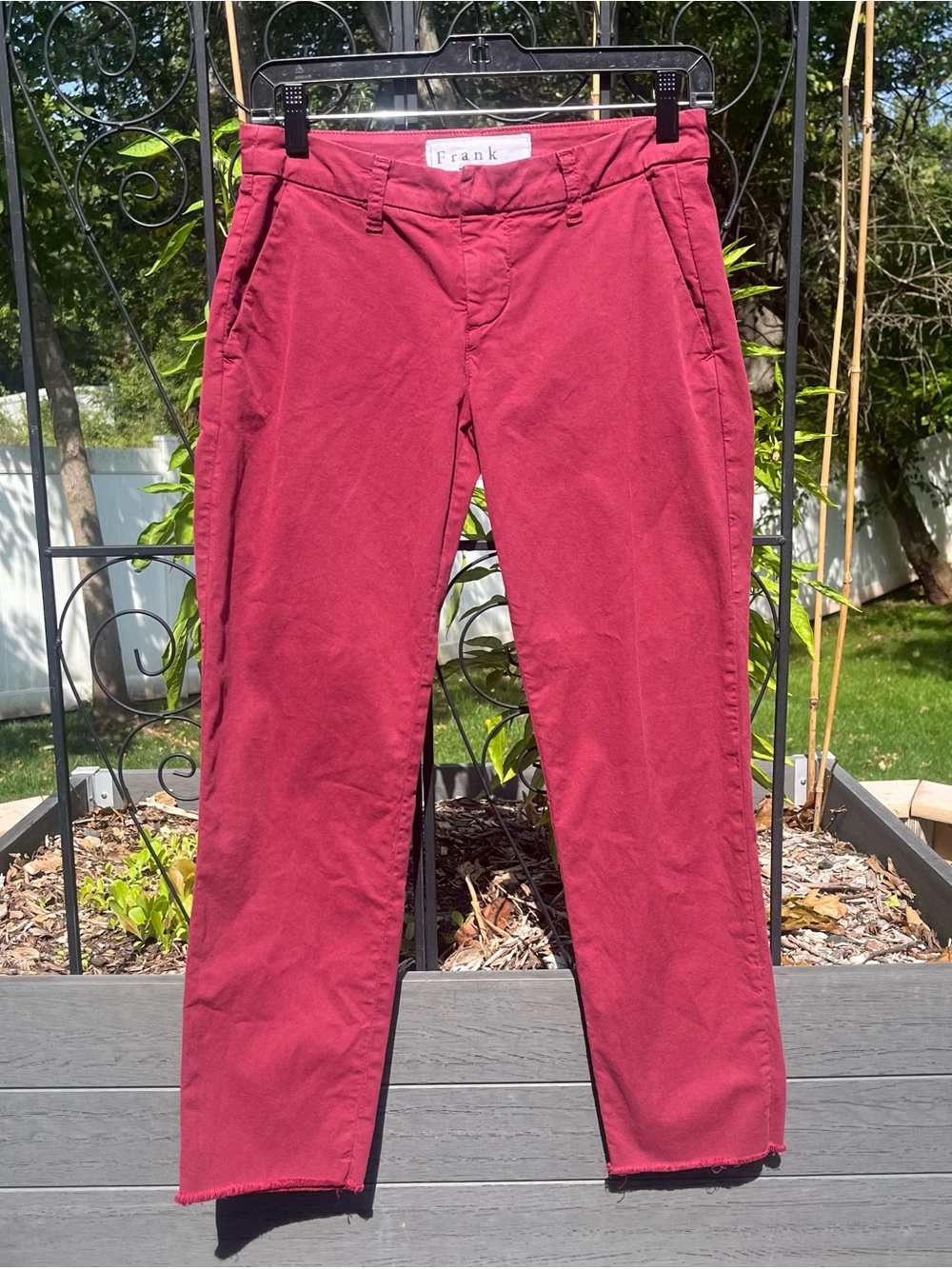 Frank & Eileen Wicklow The Italian Chino Cropped Straight Leg Raw Hem Pant Sz 00